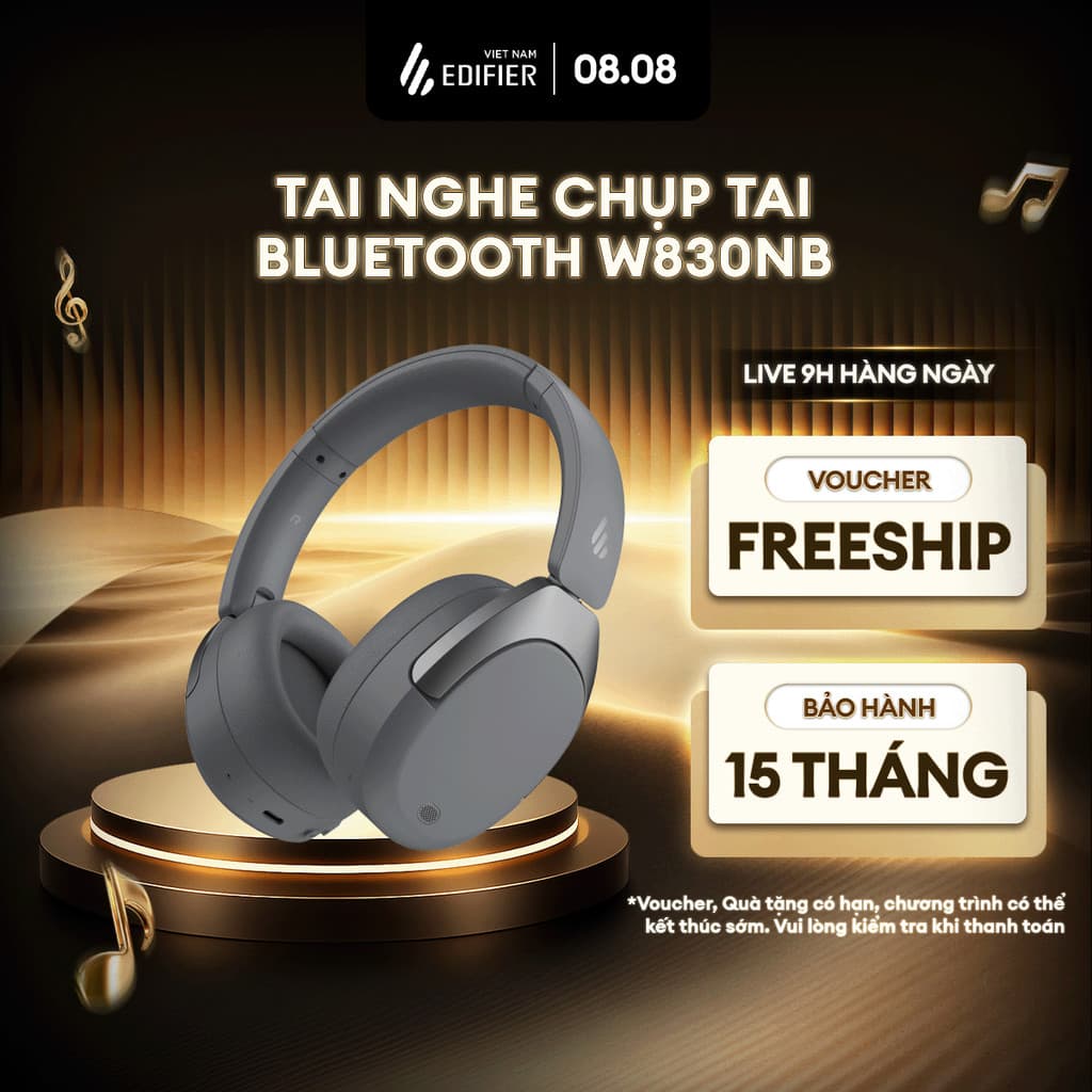 Tai Nghe Bluetooth Chụp Tai EDIFIER W830NB | Chống Ồn Chủ Động | Thời Gian Sử Dụng Tới 96H | Bảo Hành 15 Tháng