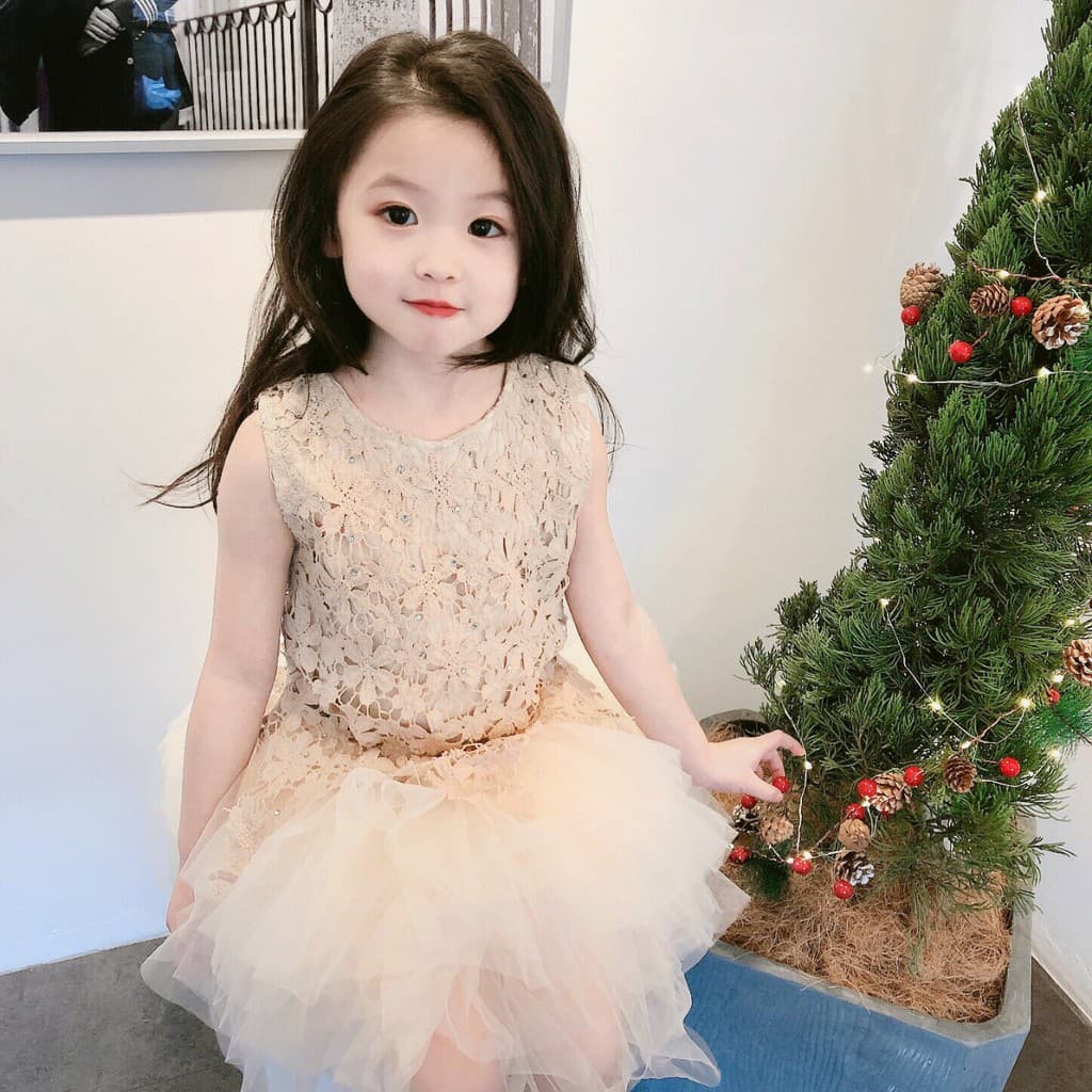 Váy công chúa bé Gái, Váy Ren công chúa, Váy bé gái Múa bale bé gái hàng Quảng Châu cao cấp