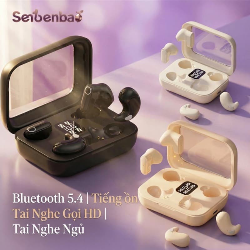 Tai nghe Senbenbao Tai nghe Bluetooth 5.4 không dây B48 Tai nghe 4 trong 1 Giảm tiếng ồn cho cuộc gọi và âm thanh Dolby Tai nghe khi ngủ