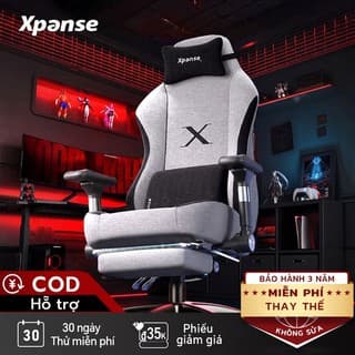 Ghế gaming Xpanse X3 vải Nano-Tech, có đệm không cánh nâng cấp, ghế văn phòng ghế làm việc | 30 Ngày Thử