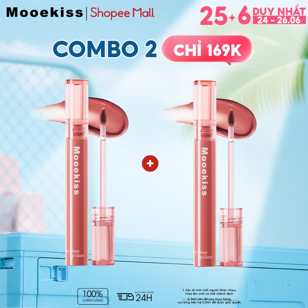 [LIVE Combo 2] Son dưỡng ẩm Mooekiss, Son dưỡng ẩm & làm phẳng cao, Son môi cao, Nhẹ & Không dính
