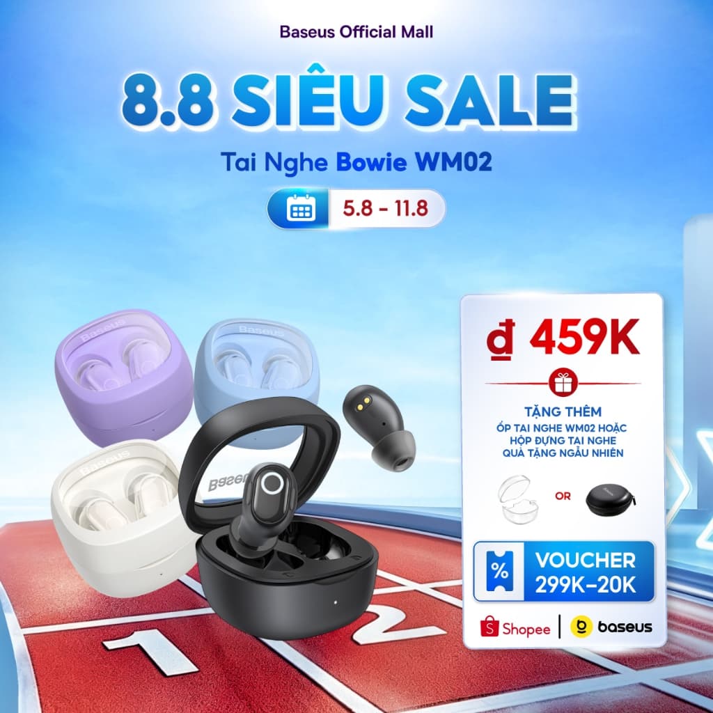 Tai nghe nhét tai không dây BASEUS WM02 bluetooth 5.3 TWS chống ồn