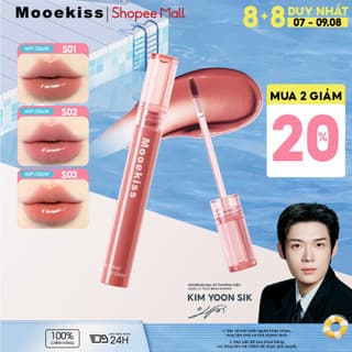 Son Bóng Mooekiss Water Lip Gloss, Căng Bóng Tự Nhiên, Lâu Trôi, Làm Sáng Môi, Dễ Dùng Hàng Ngày [KIM YOON SIK]