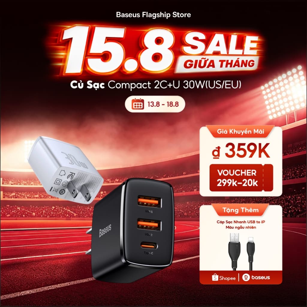 Baseus Bộ Sạc Nhanh 30w pd Cổng usb type c