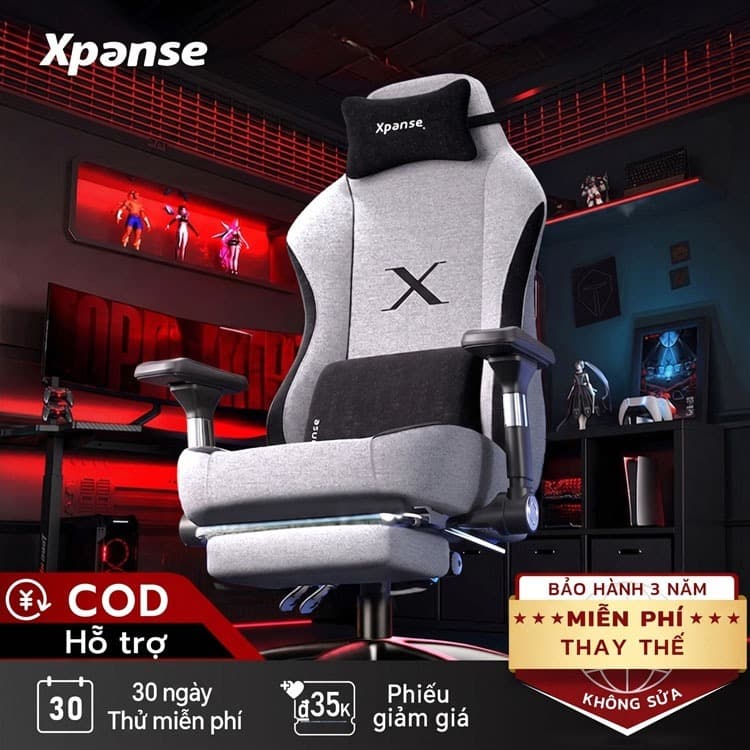 Ghế gaming Xpanse X3 vải Nano-Tech, có đệm không cánh nâng cấp, ghế văn phòng ghế làm việc | 30 Ngày Thử