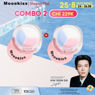 [KOL Combo 2] Bột rời 3 màu Mooekiss, Bột chống thấm & kiểm soát dầu mờ, Làm sáng & lâu trôi cho da khô & dầu