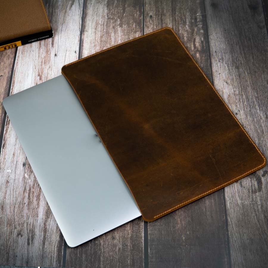 Bao da đựng macbook WEMODA chất liệu da bò nguyên tấm bảo hành 12 tháng