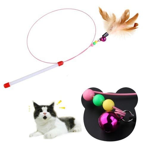 Đồ chơi cho mèo dạng cần câu mèo - đồ chơi cần câu mèo vờn bằng dây thép - Hoshi Pet