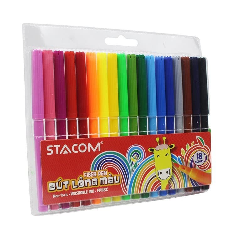 Bộ Bút Lông Màu Stacom 12/18/24 Màu Chính Hãng - Bút Tô Màu Cho Học Sinh FP112C FP118C FP124C | Có Trợ Giá Tốt
