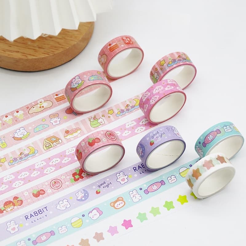 WASHI TAPE TRANG TRÍ CUỘN LẺ MẪU NGẪU NHIÊN