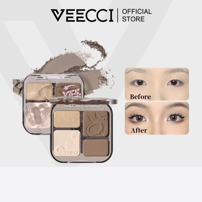 VEECCI Bảng Phấn Bắt Sáng Và Tạo Khối Tự Nhiên Lâu Trôi Chống Nước 8g