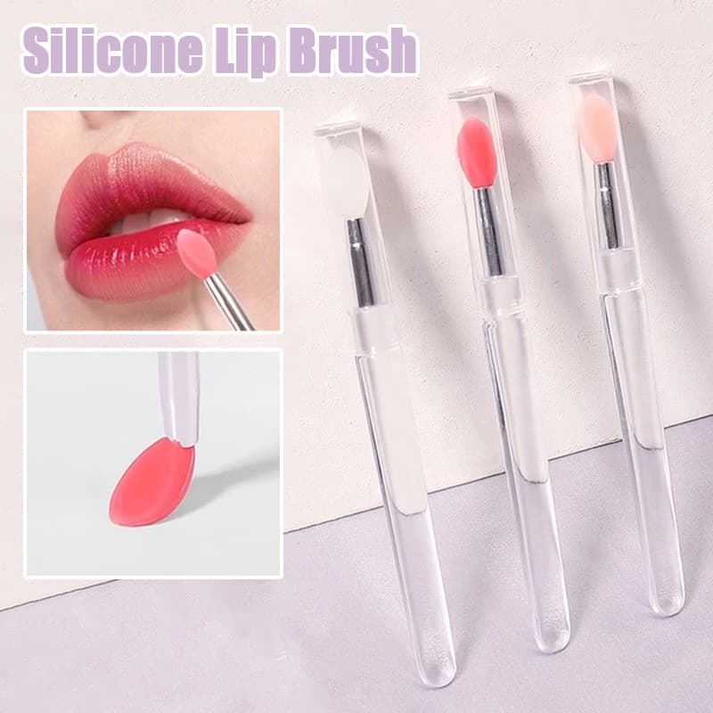 🍧Pudding🍧Cọ tô son trong suốt, cây tán silicone lấy mặt nạ ngủ môi có nắp đậy vệ sinh xinh xắn