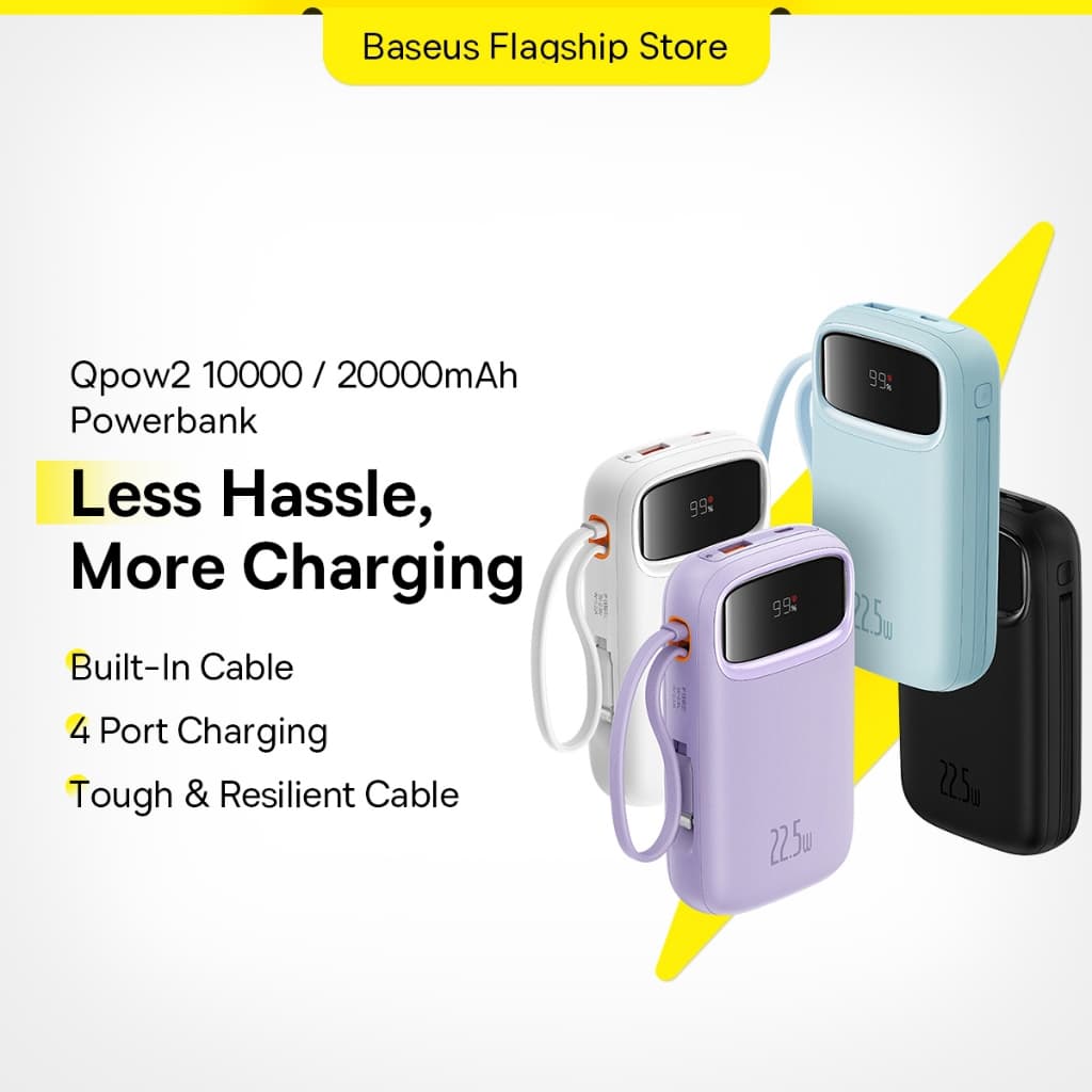 Sạc dự phòng Baseus Qpow2 20000mah pd 22.5w có màn hình kỹ thuật số thích hợp cho HUAWEI Samsung