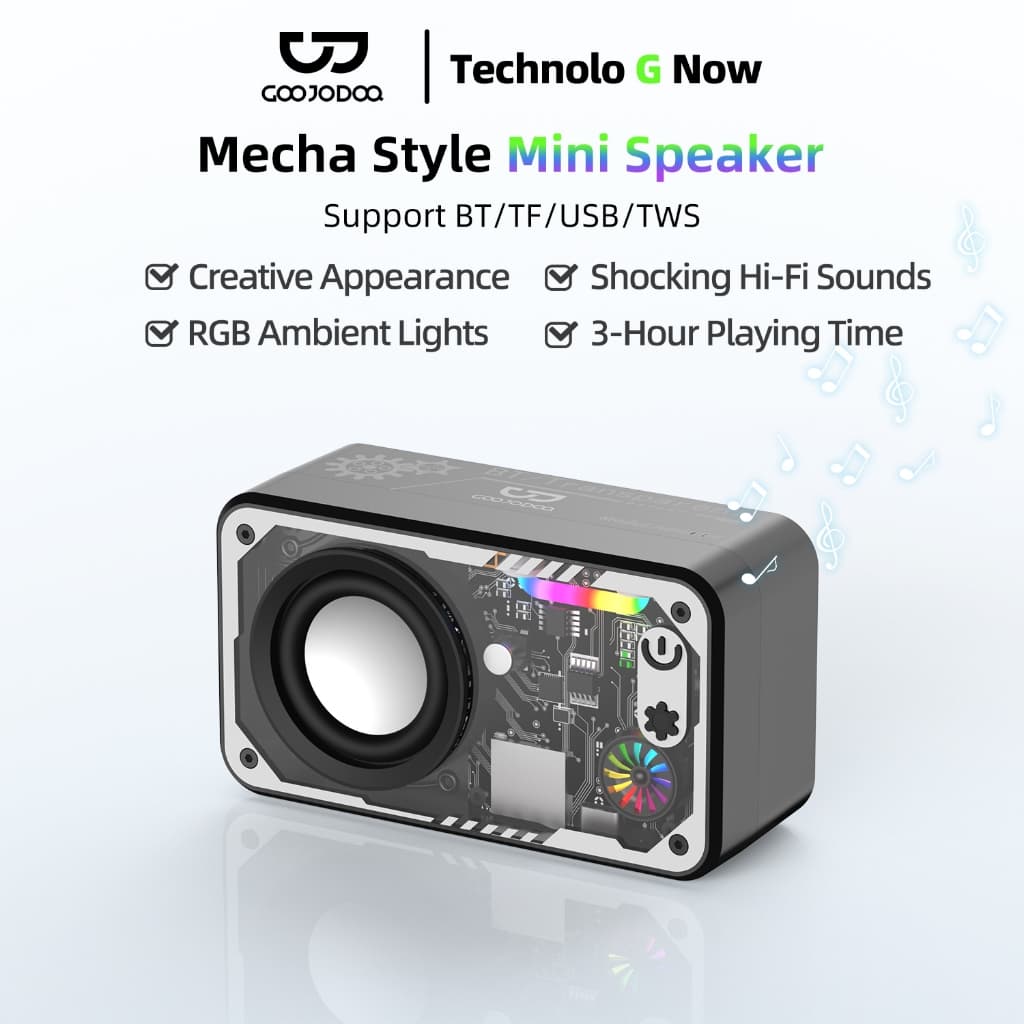GOOJODOQ Loa Bluetooth LED 5.3 Hệ thống âm thanh vòm Loa đa chức năng RGB Có thể kết nối với máy tính để bàn / máy tính xách tay / TV / loa điện thoại di động / hỗ trợ kết nối có dây
