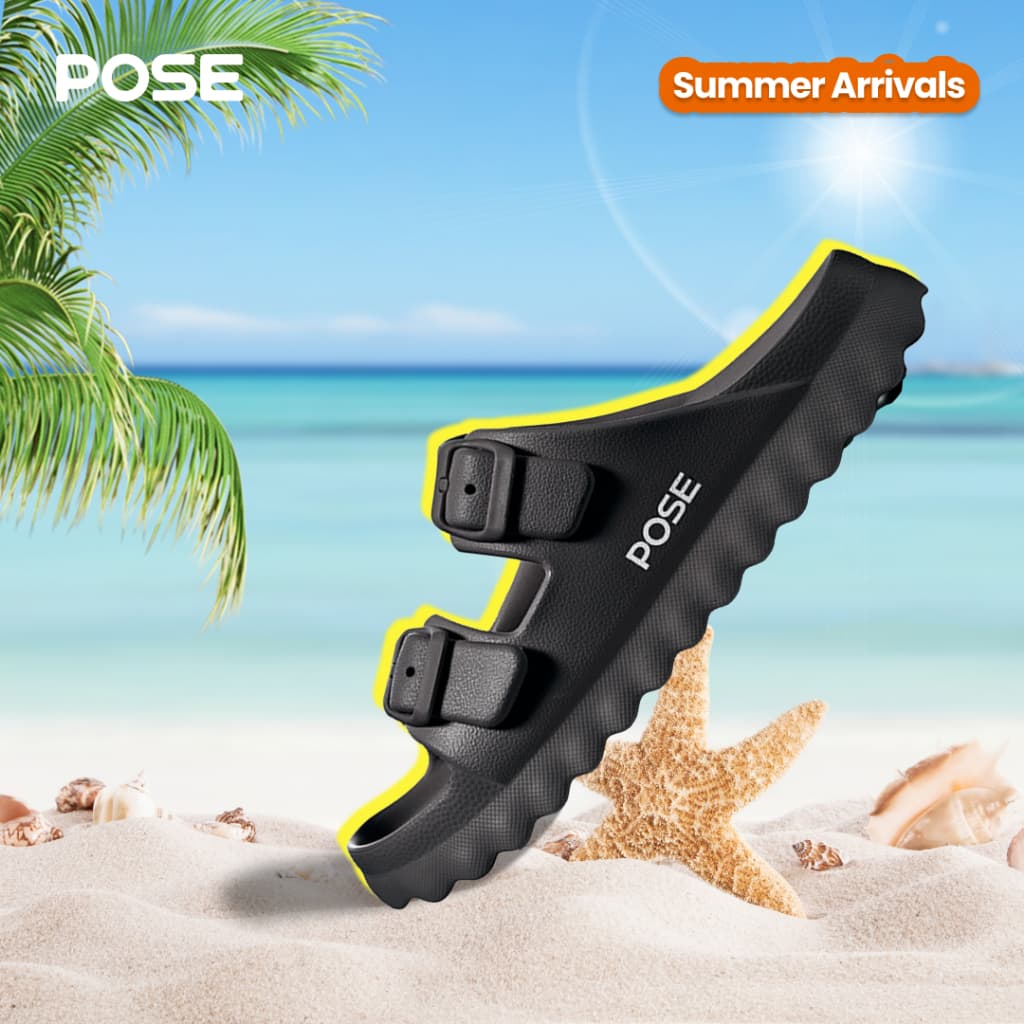 【New Arrival】POSE Coral San Hô sandal Dép EVA Quai Ngang Đế Bằng Nhiều màu Chống trượt Chống ồn Đàn hồi Giảm chấn Mềm Thích hợp trong nhà và ngoài trời Nam nữ có đủ P1249701