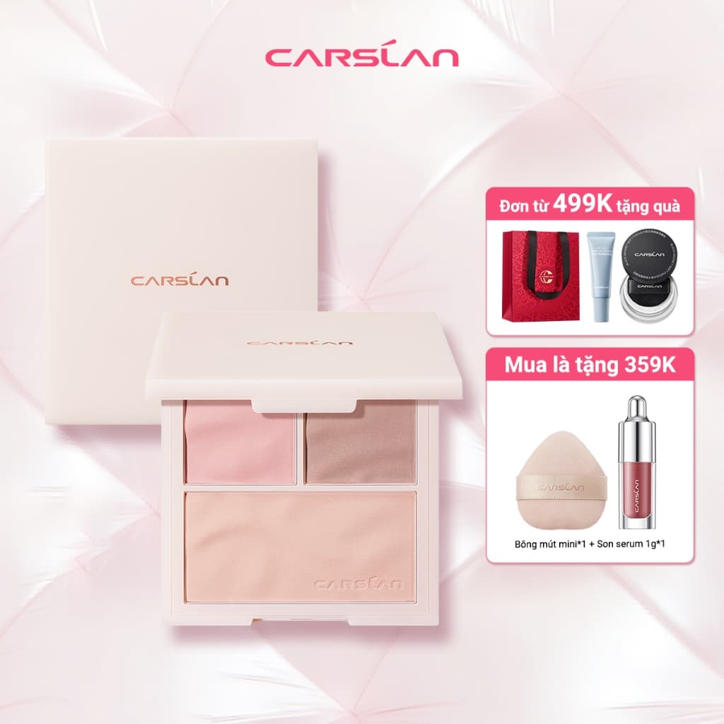 Phấn má hồng CARSLAN đa năng ba màu dùng trang điểm cho đường nét sắc sảo 10.5g
