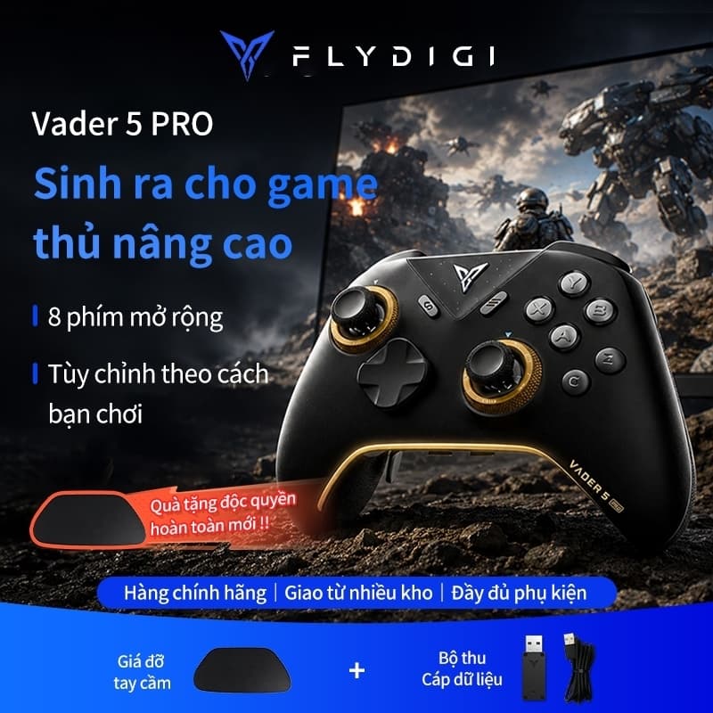 BH 12 tháng, Flydigi Vader 5 pro V2 Tay cầm game ,Độ trễ cực thấp cấp T0, rung cò và tay cầm.