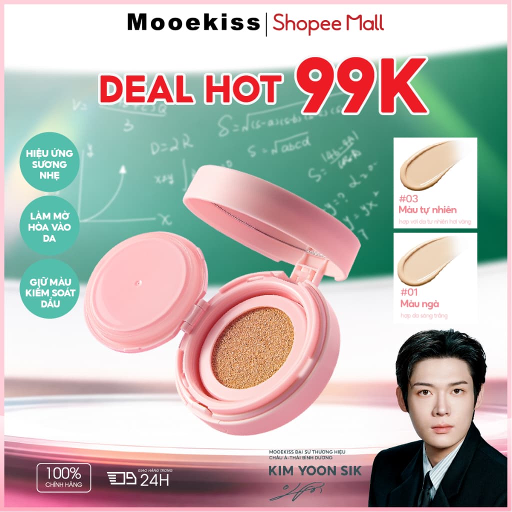 Kem nền Moekiss có khả năng kiểm soát dầu lâu trôi và không bị lem dành cho da dầu [KIM YOON SIK]