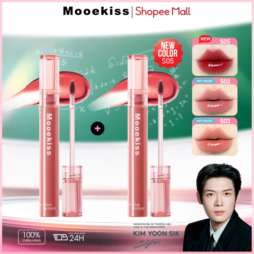 [LIVE Combo 2] Son dưỡng ẩm Mooekiss, Son dưỡng ẩm & làm phẳng cao, Son môi cao, Nhẹ & Không dính