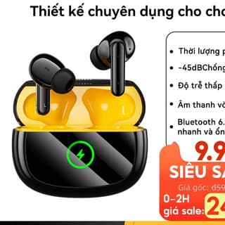 Tai nghe Realfit F3 Ultra Bass mạnh Khử ồn -45dB Điều khiển APP Pin 50H kết hợp hộp sạc, Độ trễ thấp