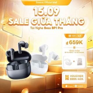 Tai nghe không dây Baseus BP1 Pro ANC -50dB Giảm tiếng ồn Hi-Res Bluetooth 6.0 IPX55 Chống nước 55Hr