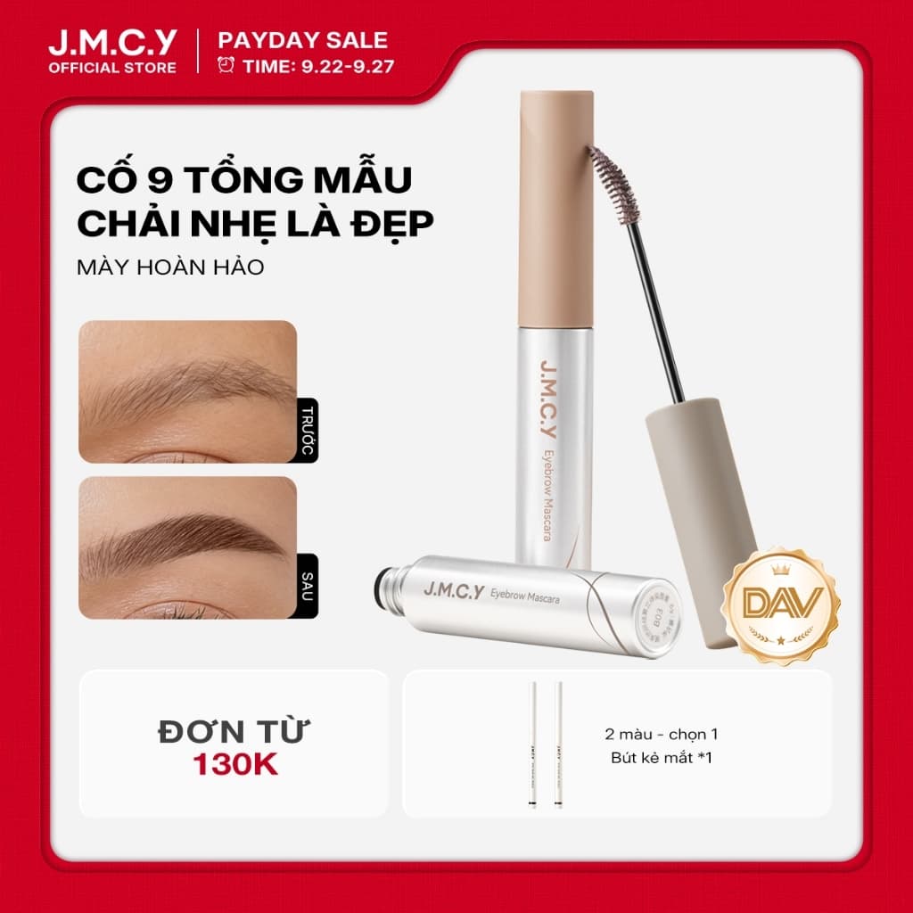 JMCY Mascara Lông Mày Nhiều Màu – Kết Cấu Nhung Mịn, Bền Màu 12 Giờ, Chống Nước Chống Mồ Hôi, Định Hình Tự Nhiên, Tặng Cọ Chải