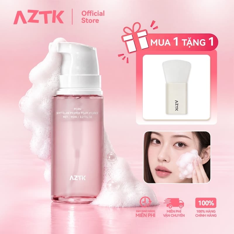 AZTK Kem Lót Dạng Bọt 2in1 Dưỡng Ẩm Kiềm Dầu, Mask Sủi Bọt Trước Makeup Trang Điểm Cho Da Mịn Sáng 30/95ML