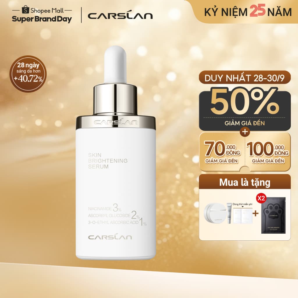 Tinh chất dưỡng sáng da Carslan mờ thâm mờ tàn nhang  28 ngày da nhạy cảm yên tâm sử dụng 30ml