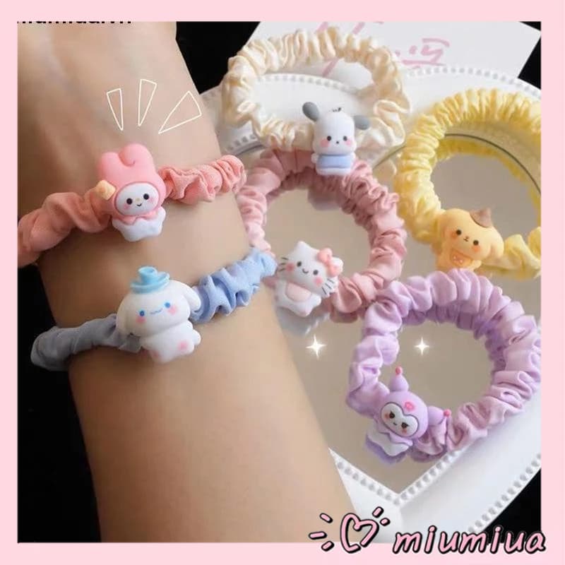 👾miuaDây Cột Tóc SANRIO Nhỏ Nhắn Hình Cinnamoroll / Cún Con Dễ Thương Ngọt Ngào