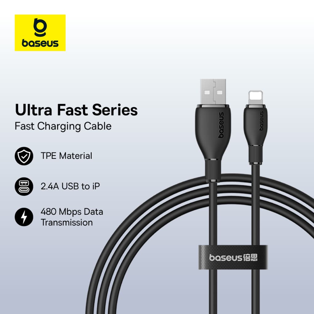 Cáp sạc nhanh Baseus 2.4A Cáp dữ liệu sạc USB-A sang iP Truyền dữ liệu USB 480Mbps