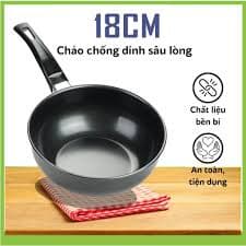 Chảo chống dính sâu lòng 18cm dùng mọi loại bếp .
