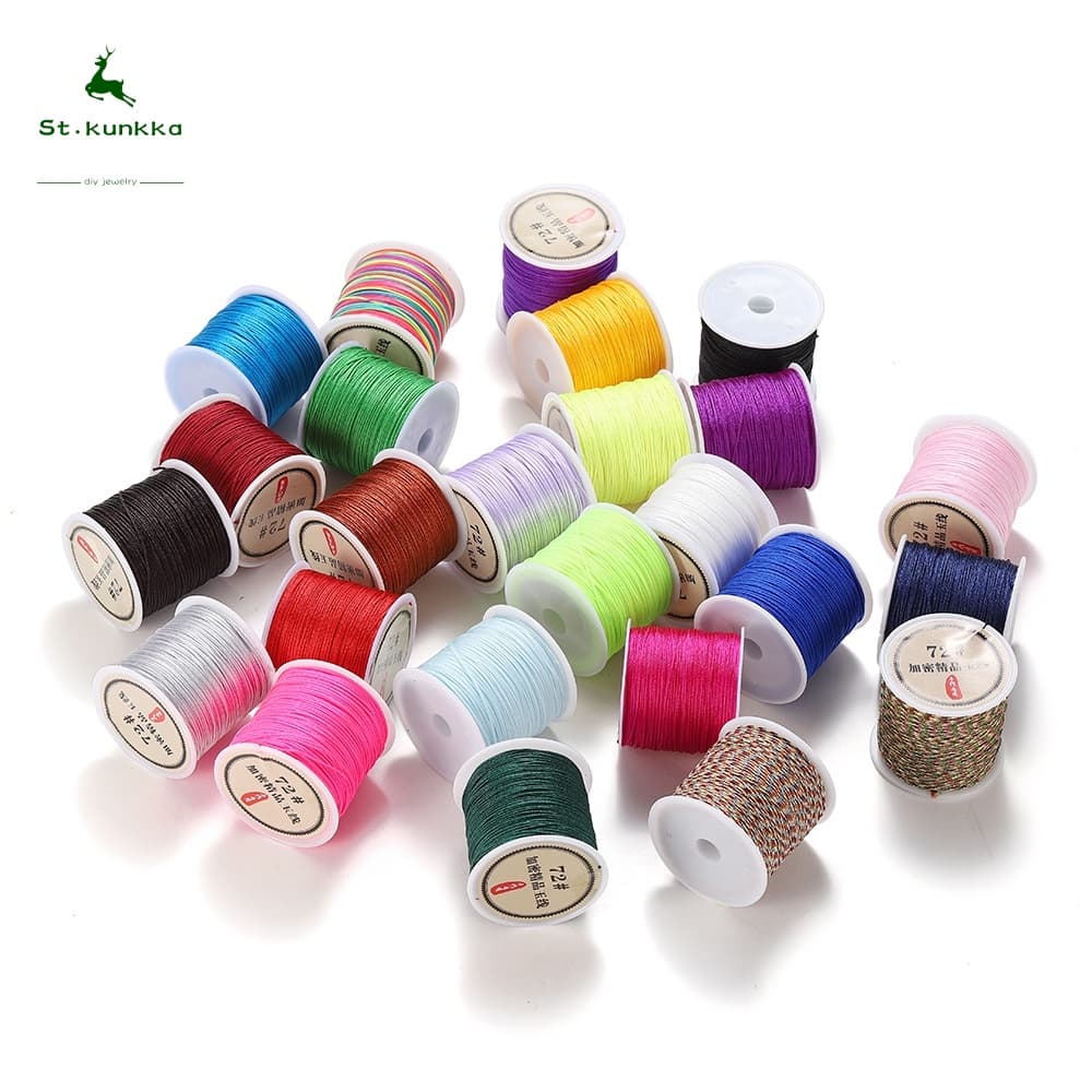 Dây St.Kunkka 0.8mm(50m)-Sợi Đính Hạt Cao Cấp Không Co Giãn-Dây Bện Vòng Tay, Làm Trang Sức Handmade