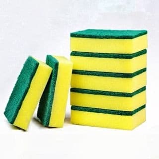 combo 5 Miếng cọ rửa chén bát xanh vàng tiện dụng - Miếng bọt biển cọ rửa xoong nồi