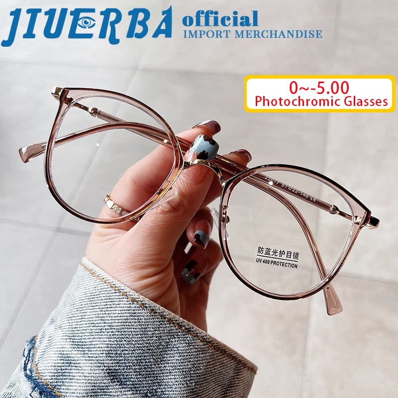 JIUERBA Kính Chống Bức Xạ Gọng Tròn Thời Trang Hàn Quốc Cho Nam Nữ