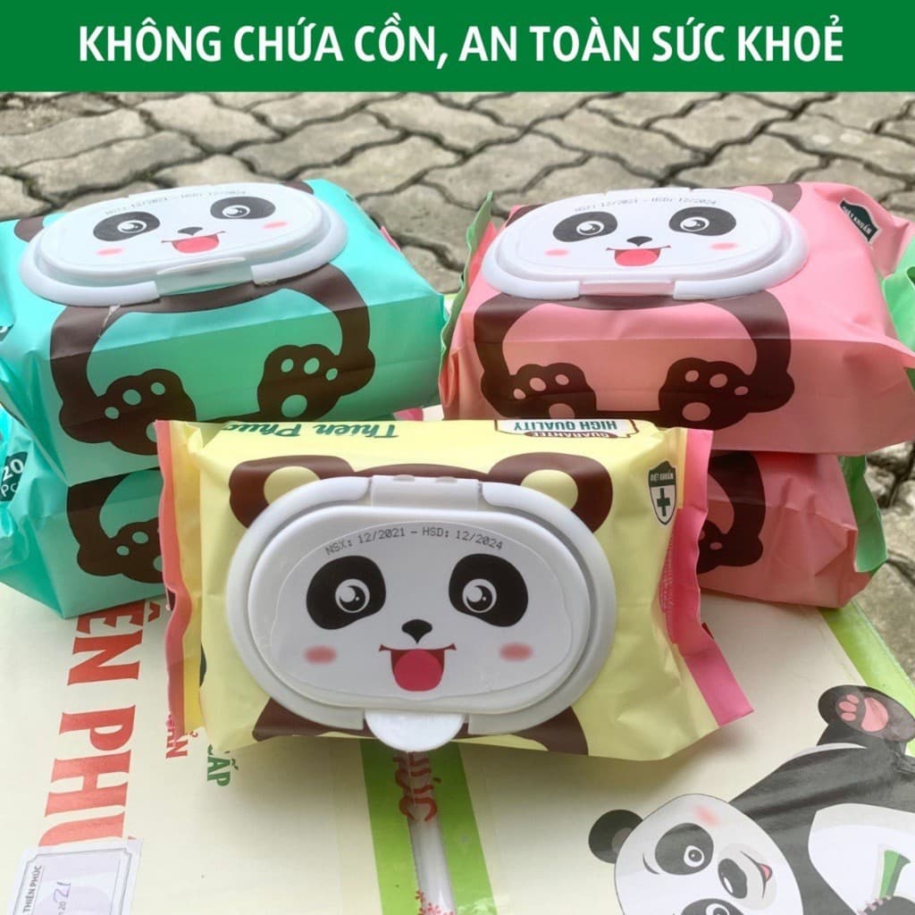 ComBo 5 Gói Khăn Ướt Gấu Thiên Phúc 120 Tờ/Gói, An Toàn Cho Da Bé, Không Cồn Babylove.store