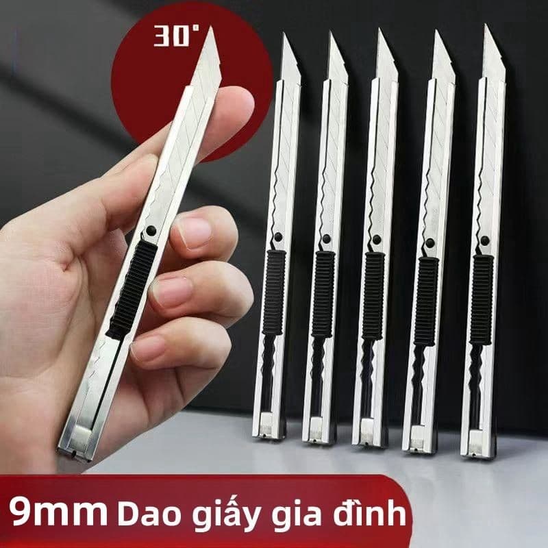 [Combo 10 Cái] Dao Rọc Giấy Mini Vỏ Thép Chất Lượng Cao Siêu Bền Dài 12cm, Chất Liệu Cứng Cáp, Có Móc Kẹp Tiện Dụng