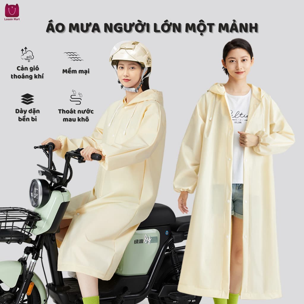 Áo mưa chống thấm nước chất lượng cao, tiện lợi và chất liệu Eva chống thấm nước, thoáng khí và thoải mái