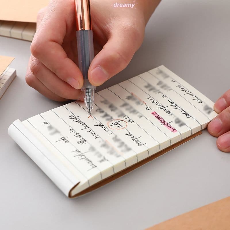 Dreamy Retro Đơn Giản Kế Hoạch Ghi Nhớ Sách Da Bò Notebook Di Động Checkered Trống Notebook