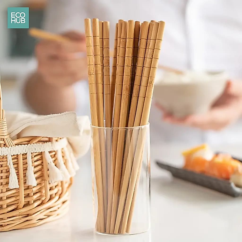 Đũa Tre Cao Cấp ECOHUB Chống Mốc An Toàn Cho Nhà Hàng Khách Sạn, Đũa Ăn Tết