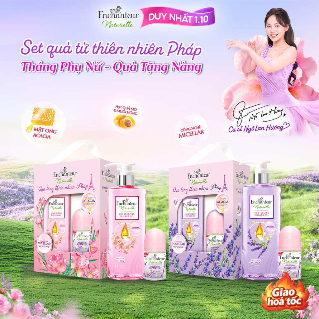 [HỘP QUÀ 20/10] Hộp Quà Tặng Cao Cấp Enchanteur Naturelle Thiên Nhiên Pháp 510g