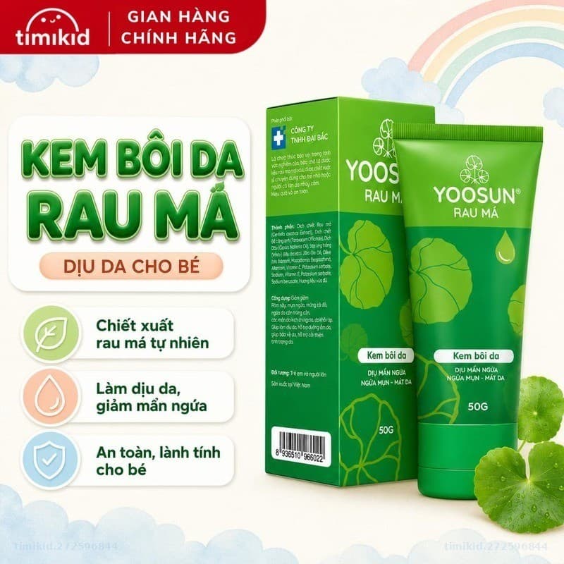 Kem Bôi Da Yoosun Rau Má Tuýp Lơn 50g Giúp Dưỡng Ẩm Da, Làm Dịu Da, Hỗ Trợ Chăm Sóc Rôm Sảy