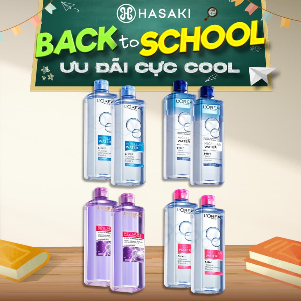 [DAILY] Combo 2 Nước Tẩy Trang L'Oreal Dưỡng Ẩm Cho Da Thường, Khô 400ml | HASAKI SẢN PHẨM CHÍNH HÃNG