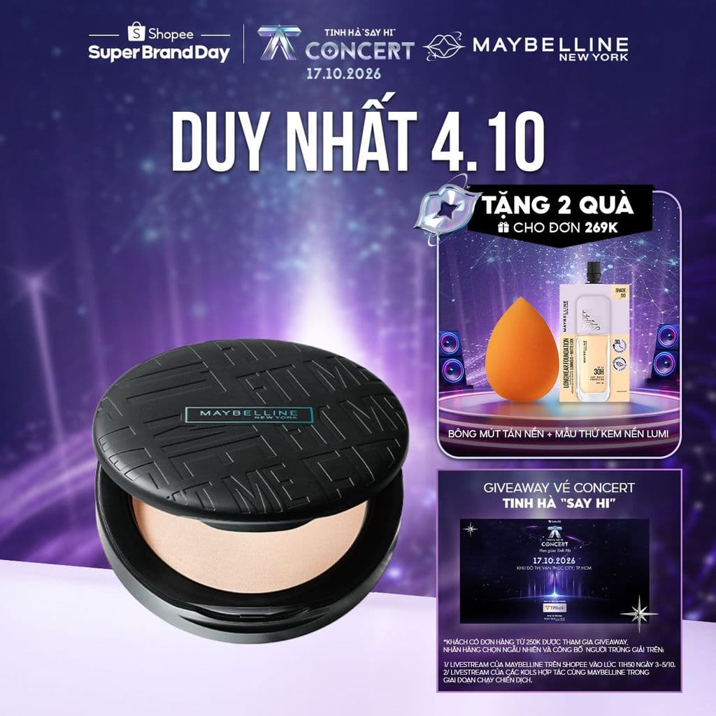 Phấn Phủ Kiềm Dầu Mịn Lì 16H, Che Phủ, Chống Nắng SPF32 PA+++ Maybelline New York Fit Me Compact 6g