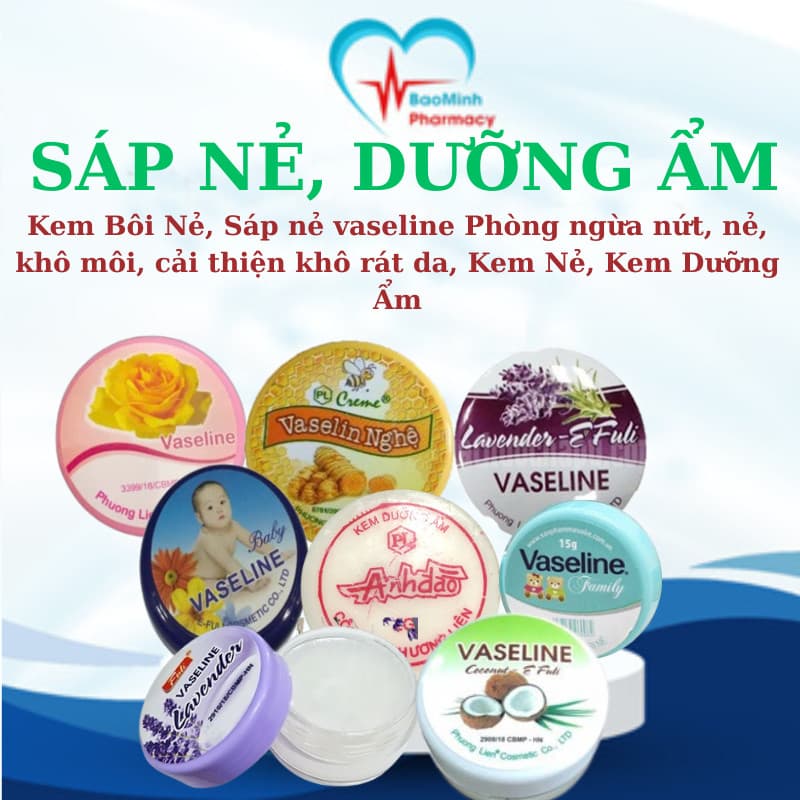 Sáp bôi nẻ Vaseline Vị Dừa Phương Liên - Phòng ngừa nứt, nẻ, khô môi, cải thiện khô rát da, Kem Nẻ, Kem Dưỡng Ẩm