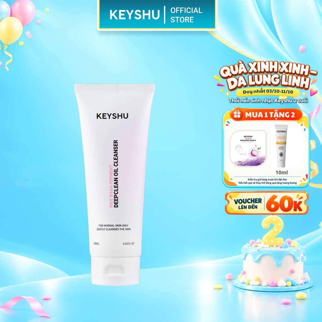 Sữa Rửa Mặt Deepclean Oil Cleanser KEYSHU Làm Sạch Bụi Bẩn Bã Nhờn Cho Da Dầu 99ml
