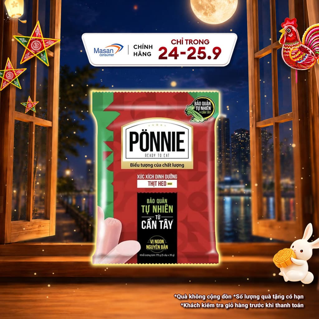 Xúc Xích Tiệt Trùng Ponnie Vị Heo Gói 35g
