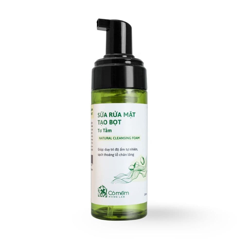 Sữa Rửa Mặt Tạo Bọt Tơ Tằm Dưỡng Ẩm Làm Sạch Sâu Cỏ Mềm 150ml