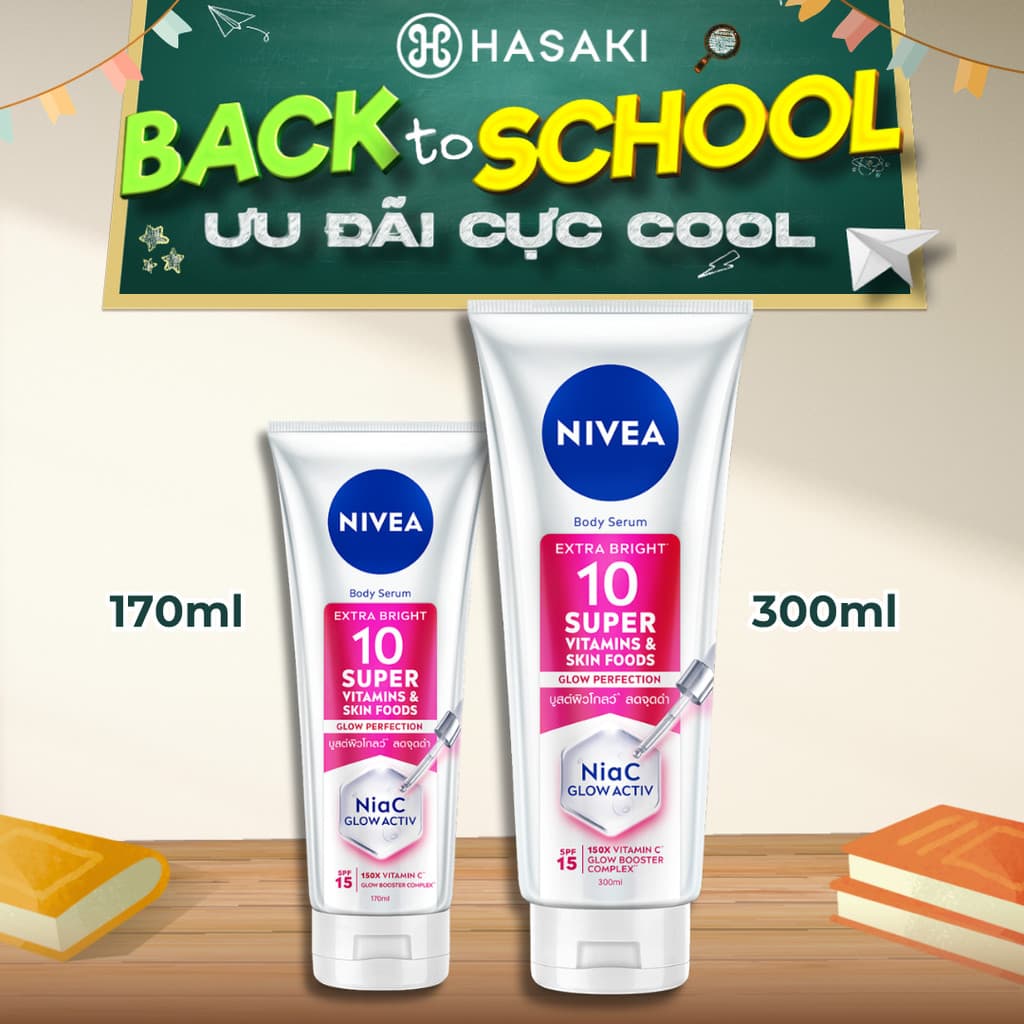 [DAILY] Serum Dưỡng Thể Nivea Sáng Da Mờ Thâm Nám Extra Bright 10 Super Vitamins Hasaki