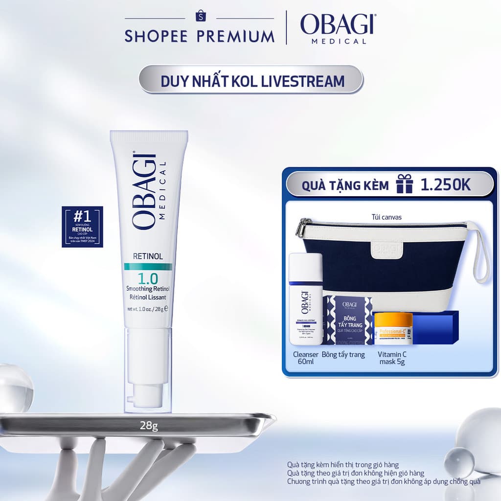 [Hannah x Obagi] Kem Dưỡng Làm Mờ Nếp Nhăn & Làm Đều Màu Da Obagi Retinol 1.0 (28g)