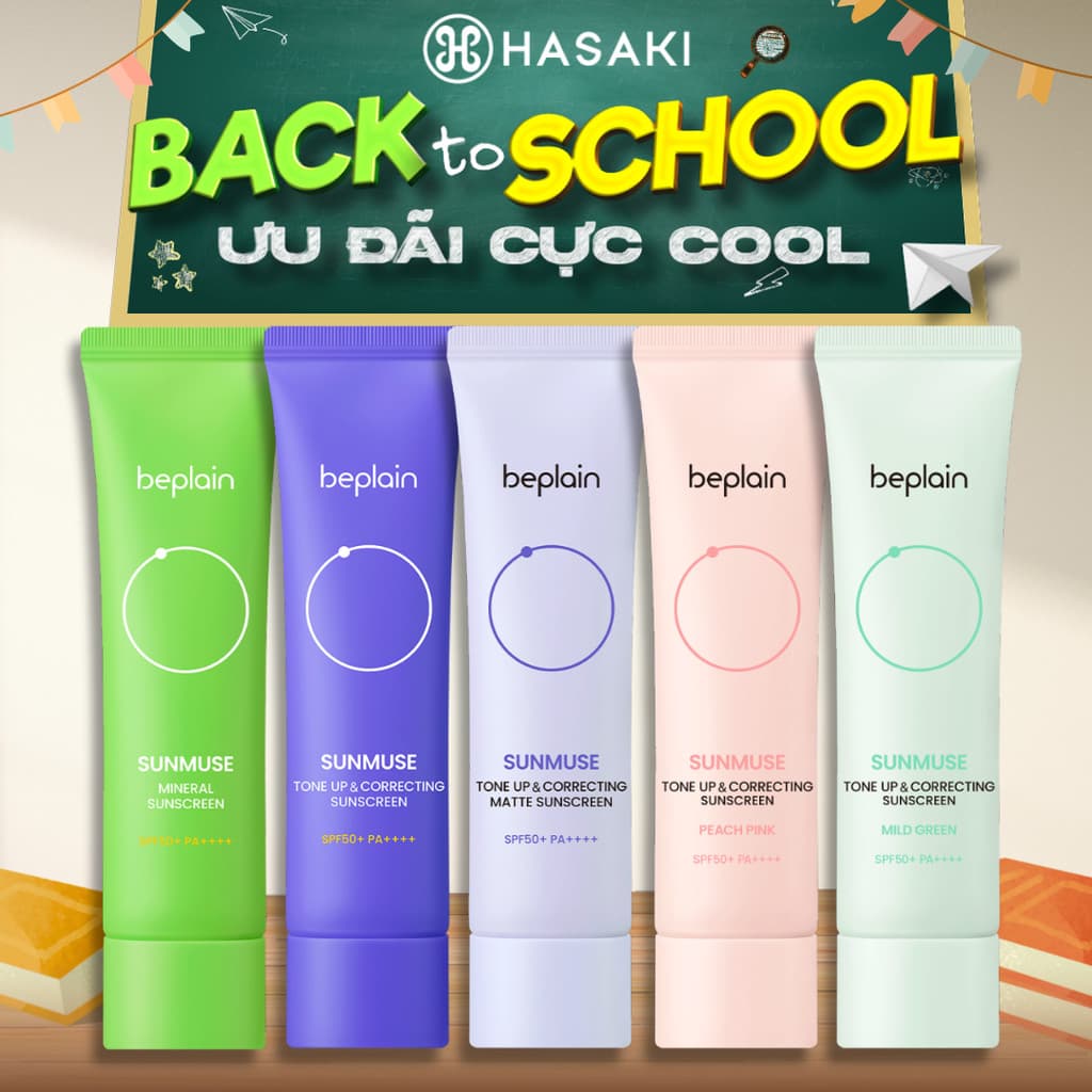 [DAILY] Kem Chống Nắng Beplain Kiềm Dầu, Nâng Tông, Cấp Ẩm 50ml Sunscreen SPF50+ PA++++ Hasaki Chính Hãng